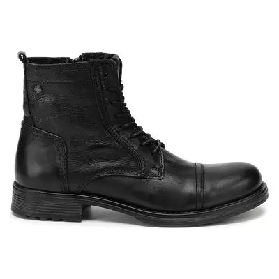 Kozačky Jack&Jones Russel Leather 12155999 Černá