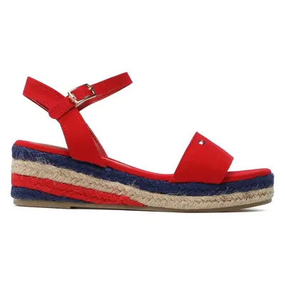 Espadrilky Tommy Hilfiger Rope Wedge T3A7-32778-0048 M Červená