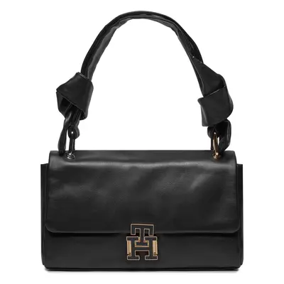 Kabelka Tommy Hilfiger Pushlock Leather AW0AW15685 Černá