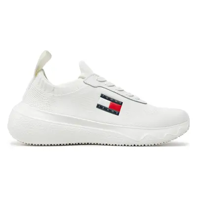 Sneakersy Tommy Jeans Tjw Knit Runner EN0EN02564 Écru