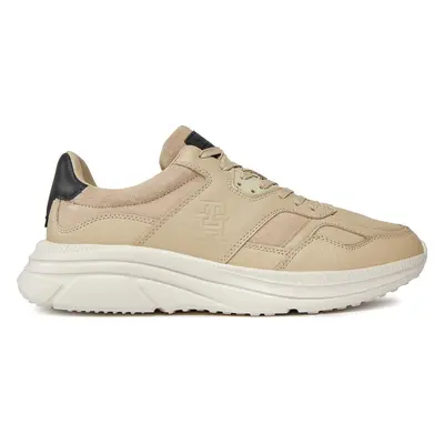 Sneakersy Tommy Hilfiger Modern Runner Premium Lth FM0FM04879 Béžová