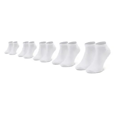 Sada 5 párů pánských nízkých ponožek Jack&Jones Jacdongo Socks 5 Pack Noos 12120278 Bílá