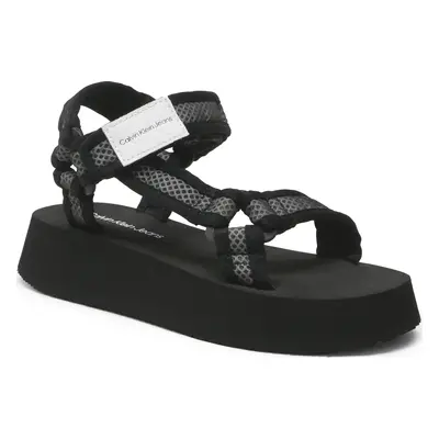 Sandály Calvin Klein Jeans Prefresato Sandal Webbing Mesh YW0YW00969 Černá