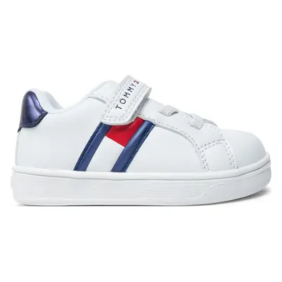 Sneakersy Tommy Hilfiger Signature Tape Hook And Loop Sneakers T1A9-33516-1351 Bílá