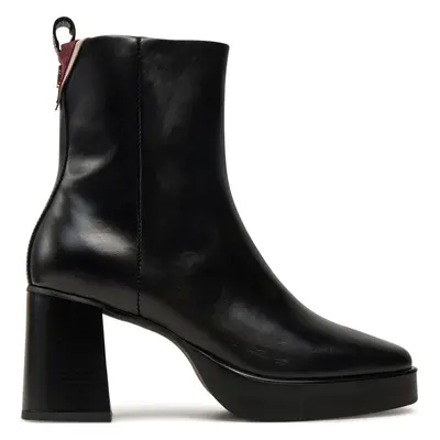 Polokozačky Tommy Hilfiger Premium Leather High Heel Bootie FW0FW08100 Černá