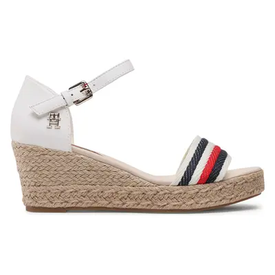 Espadrilky Tommy Hilfiger Mid Wedge Corporate FW0FW07078 Écru