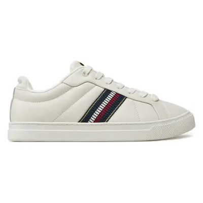 Sneakersy Tommy Hilfiger Icon Court Sneakers Stripes FW0FW08110 Bílá