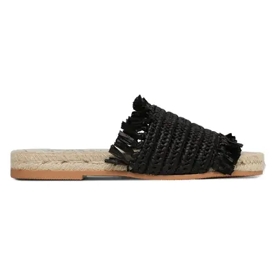 Espadrilky Manebi Fringed Knots Raffia Jute Sandals V 3.1 Y0 Černá