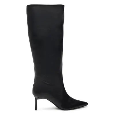 Kozačky Calvin Klein Heel Knee Boot 70 Lth HW0HW02162 Černá