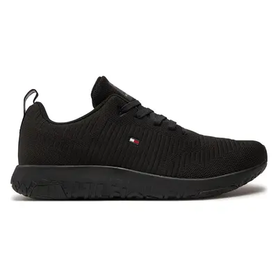 Sneakersy Tommy Hilfiger Corporate Knit Rib Runner FM0FM02838 Černá