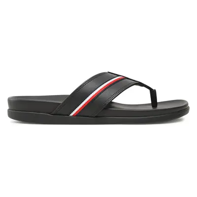 Žabky Tommy Hilfiger Leather Toe Post Sandal FM0FM04460 Černá