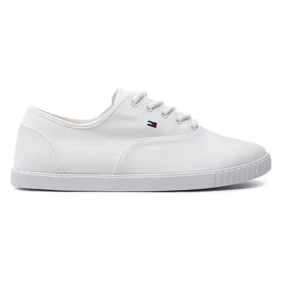 Tenisky Tommy Hilfiger Canvas Lace Up Sneaker FW0FW07805 Bílá