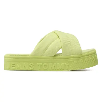 Nazouváky Tommy Jeans Fltfrm Sandal EN0EN02116 Zelená