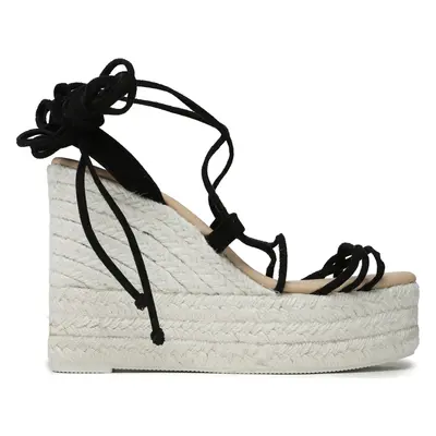 Espadrilky Manebi Lace-Up Wedge Espadrilles L 8.6 WA Černá