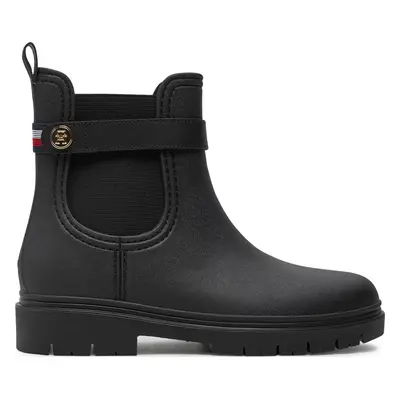 Holínky Tommy Hilfiger Th Stud Rubberised Rainboot FW0FW08168 Černá