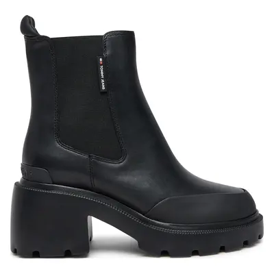 Polokozačky Tommy Jeans Tjw Mid Heel Chelsea Boot EN0EN02681 Černá