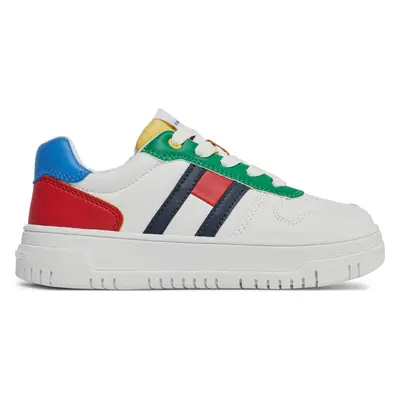 Sneakersy Tommy Hilfiger Flag Low Cut Lace-Up Sneaker T3X9-33369-1355 S Bílá