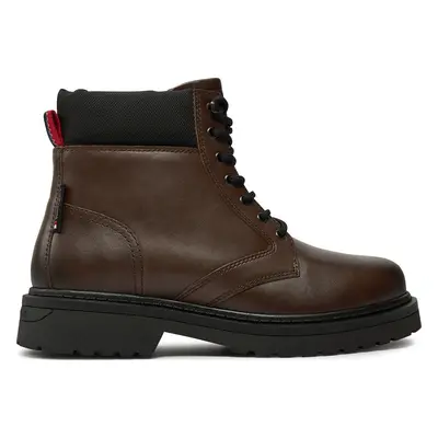 Turistická obuv Tommy Jeans Tjm Lace Up Boot EM0EM01446 Hnědá