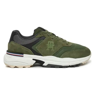 Sneakersy Tommy Hilfiger M Runner X Ventile Mix FM0FM05062 Zelená