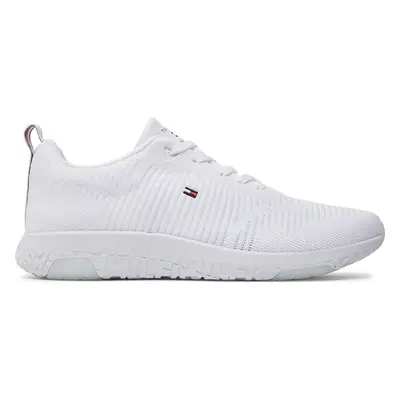 Sneakersy Tommy Hilfiger Corporate Knit Rib Runner FM0FM02838 Bílá