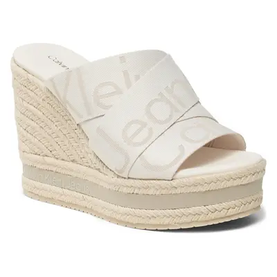 Espadrilky Calvin Klein Jeans Wedge Sandal Webbing YW0YW00961 Écru