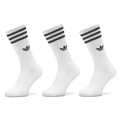 Sada 3 párů vysokých ponožek unisex adidas Solid Crew IJ0734 Bílá