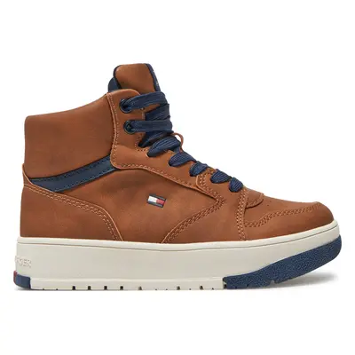 Sneakersy Tommy Hilfiger Mid Cutlace-Up Sneaker T3X9-33641-1351 M Hnědá