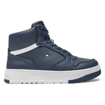 Sneakersy Tommy Hilfiger Mid Cutlace-Up Sneaker T3X9-33641-1351 S Tmavomodrá