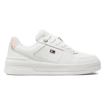 Sneakersy Tommy Hilfiger Flag Basket Sneaker FW0FW08081 Écru