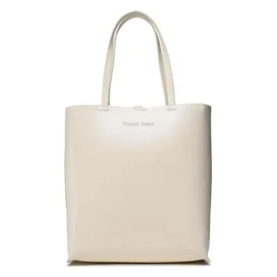 Kabelka Tommy Jeans Must North South Patent Tote AW0AW15540 Écru