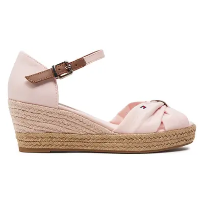 Espadrilky Tommy Hilfiger Basic Open Toe Mid Wedge FW0FW04785 Růžová