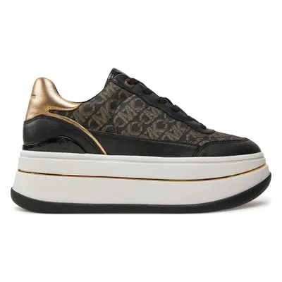 Sneakersy MICHAEL Michael Kors Hayes Metallic Empire Monogram and Leather Trainer 43F4HYFS2L Čer