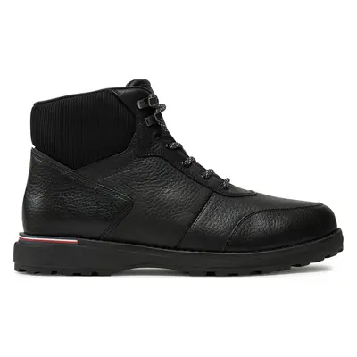 Kotníková obuv Tommy Hilfiger Corporate Warm Outdoor Lth Boot FM0FM05148 Černá