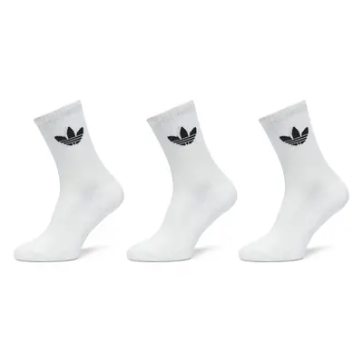 Sada 3 párů vysokých ponožek unisex adidas Trefoil Cushion IJ5616 Bílá