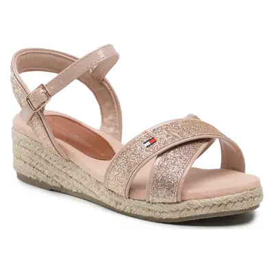 Espadrilky Tommy Hilfiger Rope Wedge Sandal T3A7-32186-1380 M Růžová