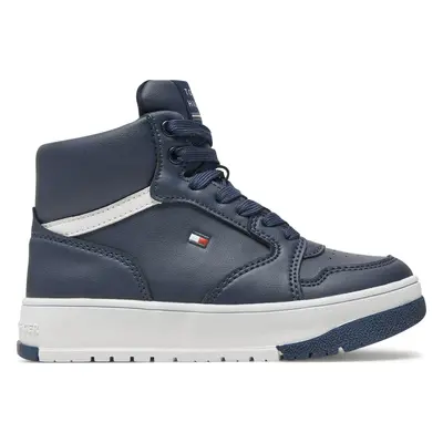 Sneakersy Tommy Hilfiger Mid Cutlace-Up Sneaker T3X9-33641-1351 M Tmavomodrá