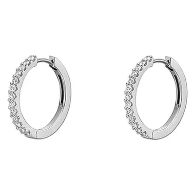 Naušnice Fossil Er S Pave Hoop JF04802040 Stříbrná