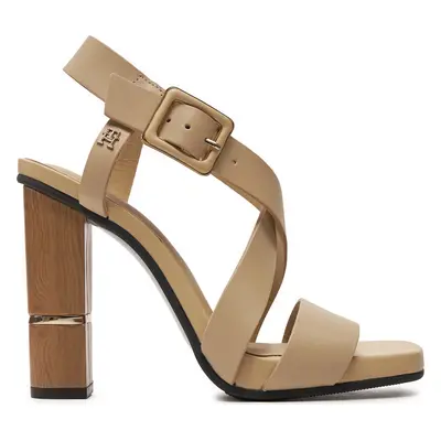 Sandály Tommy Hilfiger Hardware Block High Heel FW0FW07016 Hnědá