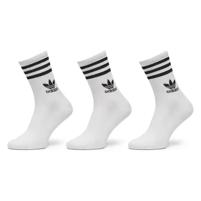 Sada 3 párů vysokých ponožek unisex adidas IJ0733 Bílá