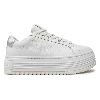 Sneakersy Calvin Klein Jeans Bold Flatf Low Mix Ohb YW0YW01632 Bílá