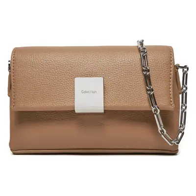 Kabelka Calvin Klein Ck Plaque Sm Crossbody W/Chain K60K612785 Hnědá