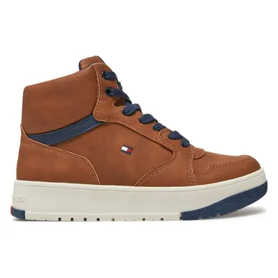 Sneakersy Tommy Hilfiger Mid Cutlace-Up Sneaker T3X9-33641-1351 S Hnědá