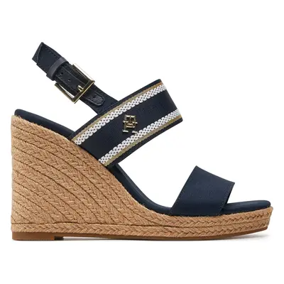 Espadrilky Tommy Hilfiger Webbing High Wedge Sandal FW0FW08045 Tmavomodrá