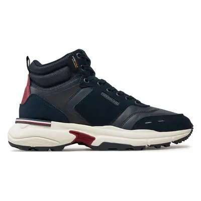 Sneakersy Tommy Hilfiger M Runner Cordura Hi Lth Mix FM0FM05222 Tmavomodrá