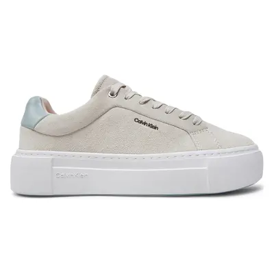 Sneakersy Calvin Klein Flatform Cup Lace Up W/Ml HW0HW02282 Béžová