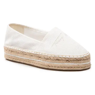 Espadrilky Tommy Hilfiger Th Textured Flatform Espadrille FW0FW06433 Bílá