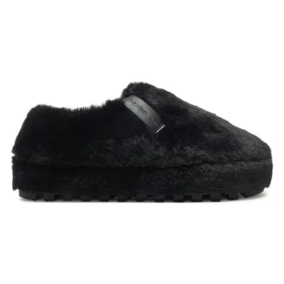 Bačkory Calvin Klein Jeans Home Anke Slipper Wn Fur YW0YW01596 Černá