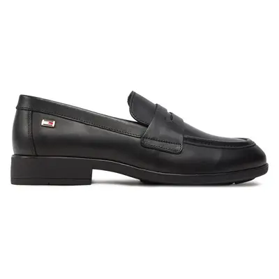 Lordsy Tommy Hilfiger Flag Leather Classic Loafer FW0FW08030 Černá