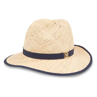 Klobouk Tommy Hilfiger Beach Summer Straw Fedora Hat AW0AW16044 Écru