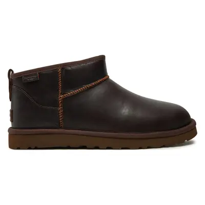 Sněhule Ugg M Classic Ultra Mini Lthr Regen 1158191 Hnědá